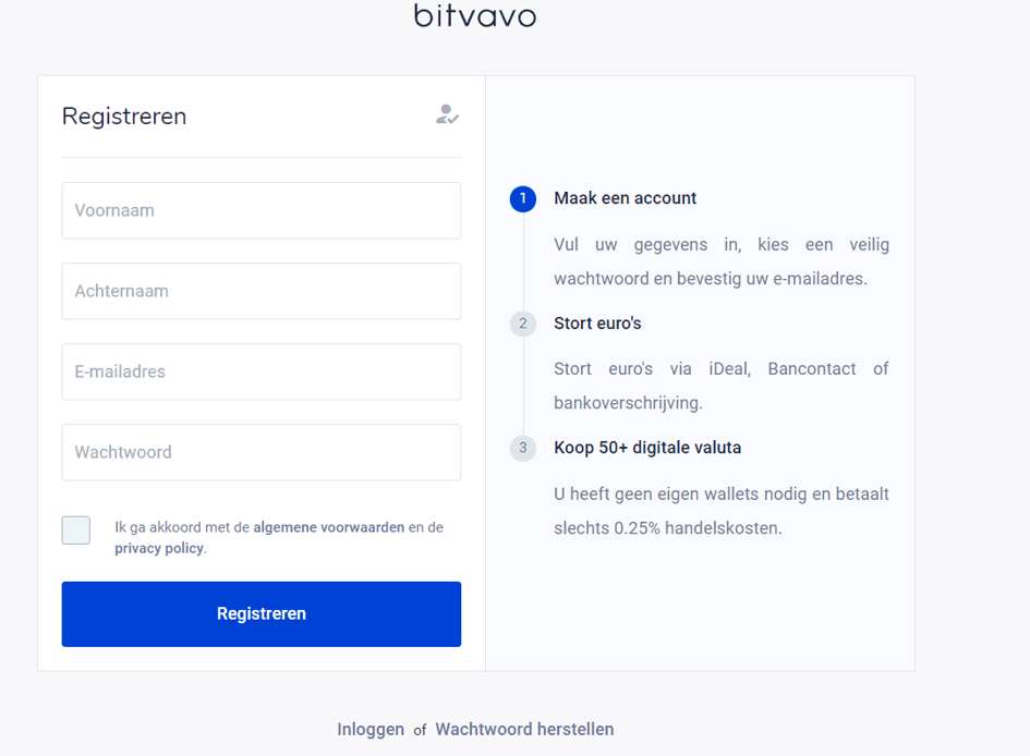 Bitvavo log in