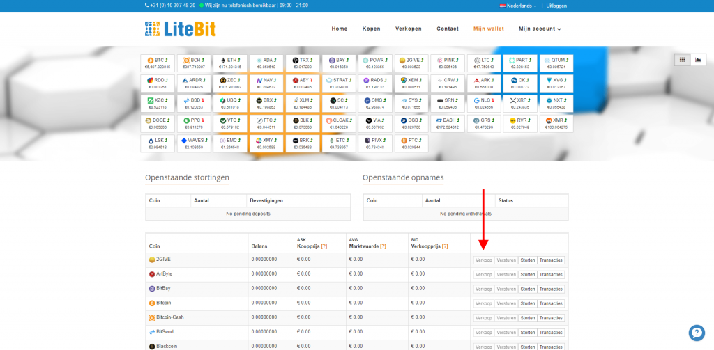 LiteBit crypto verkopen