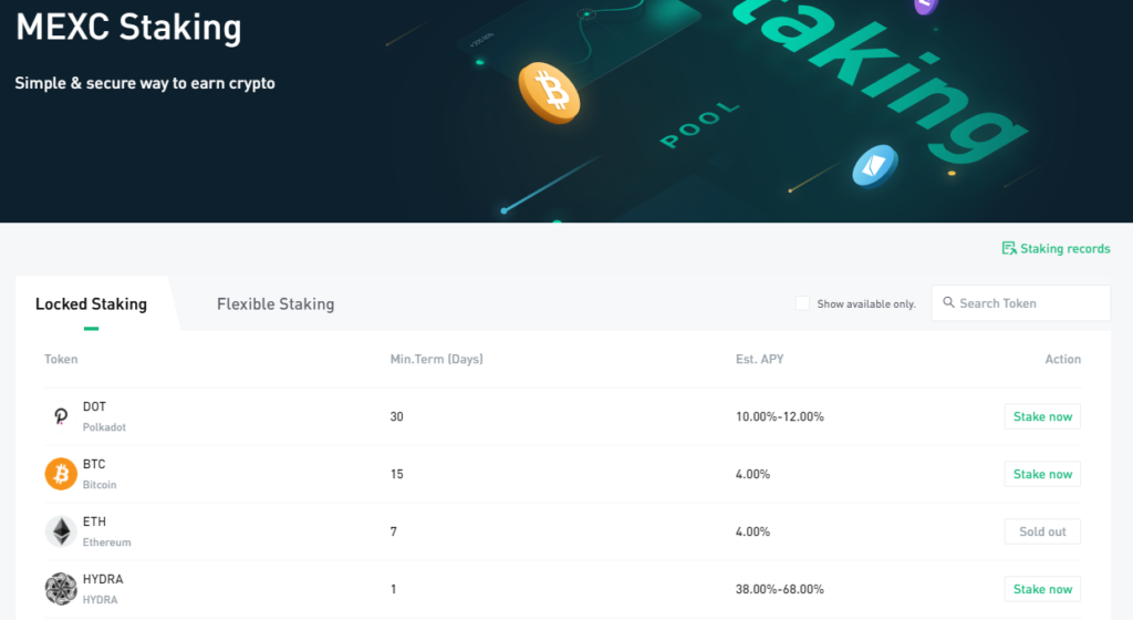 MEXC staking